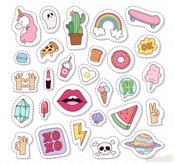 Sticker Cute: Hơn 1.000 Sticker Cute dễ thương, đáng yêu, nhiều hình dáng