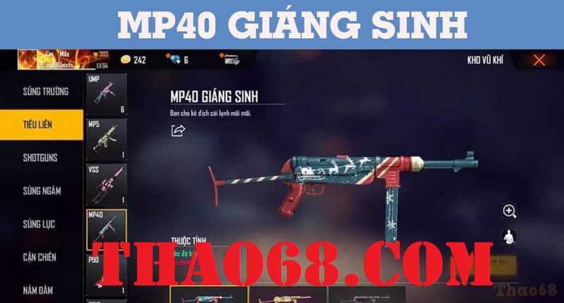 Acc Mp40 giáng sinh Free Fire